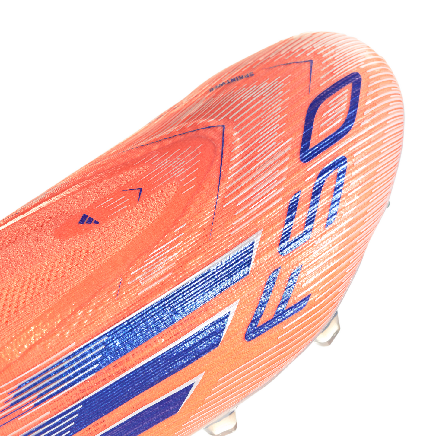 adidas F50 Elite Laceless FG Firm Ground Soccer Cleats- Beam Orange / Lucid Blue / Cloud White