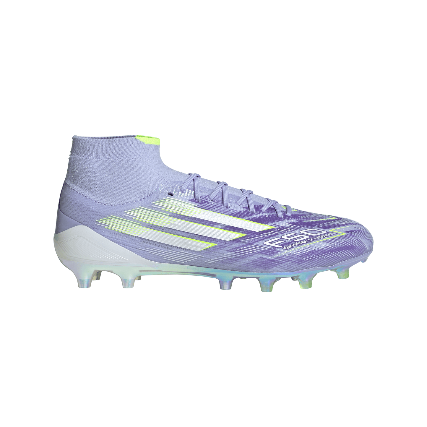 adidas Women’s F50 Sparkfusion Elite Mid FG Firm Ground/Artificial Grass - Violet Tone/ Lucid Lemon/Purple Rush