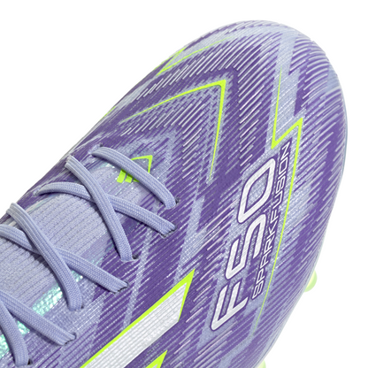 adidas Women’s F50 Sparkfusion Elite Mid FG Firm Ground/Artificial Grass - Violet Tone/ Lucid Lemon/Purple Rush