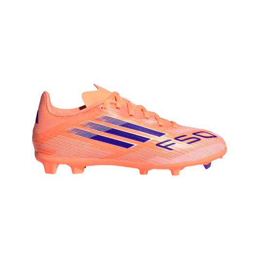 adidas Junior F50 League FG Firm Ground Soccer Shoes - Beam Orange/ Lucid Blue/ FTWhite