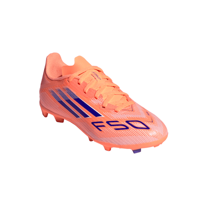 adidas Junior F50 League FG Firm Ground Soccer Shoes - Beam Orange/ Lucid Blue/ FTWhite