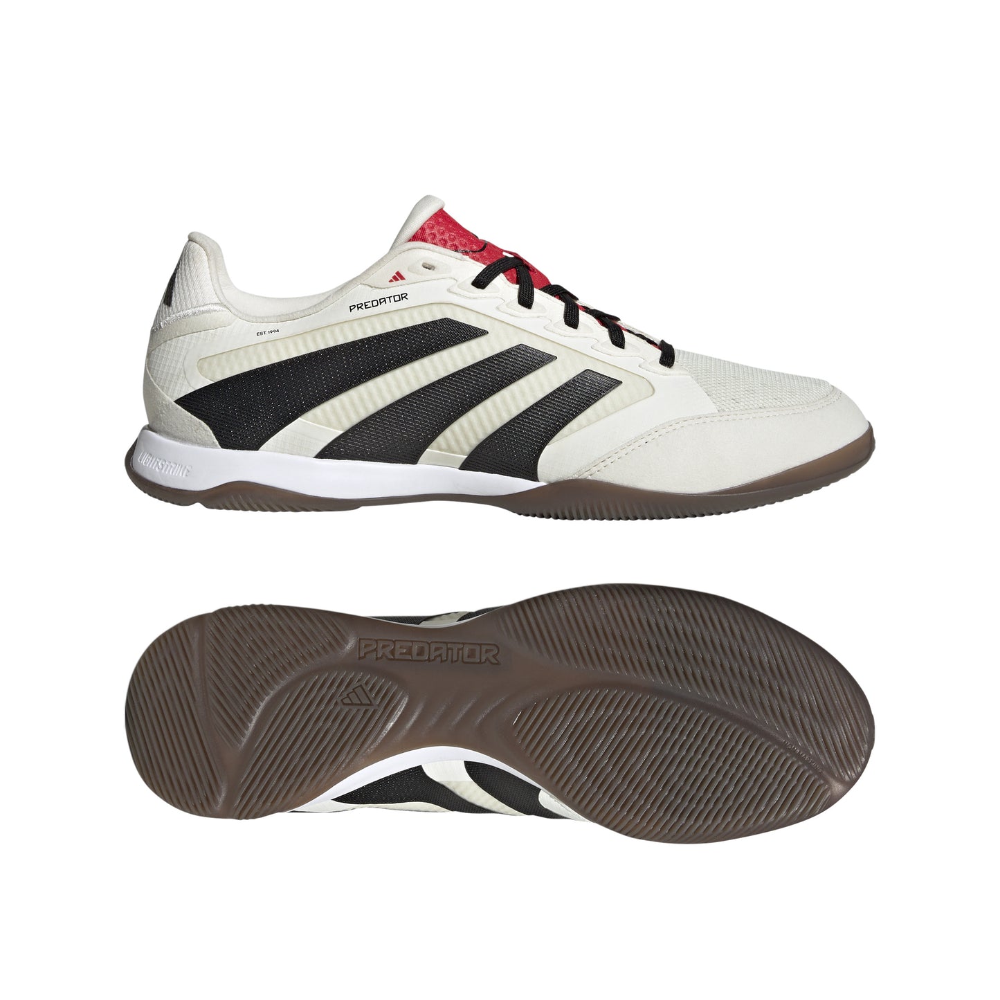 adidas Predator Pro Indoor Soccer Shoes - Off White/Core Black/Pure Ruby