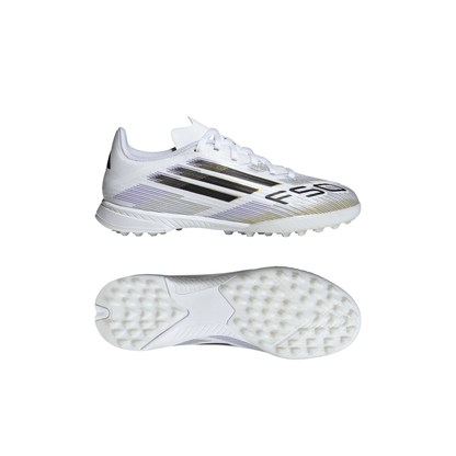 adidas F50 League TF Turf Junior - Ftwr White/Core Black/Gold Met