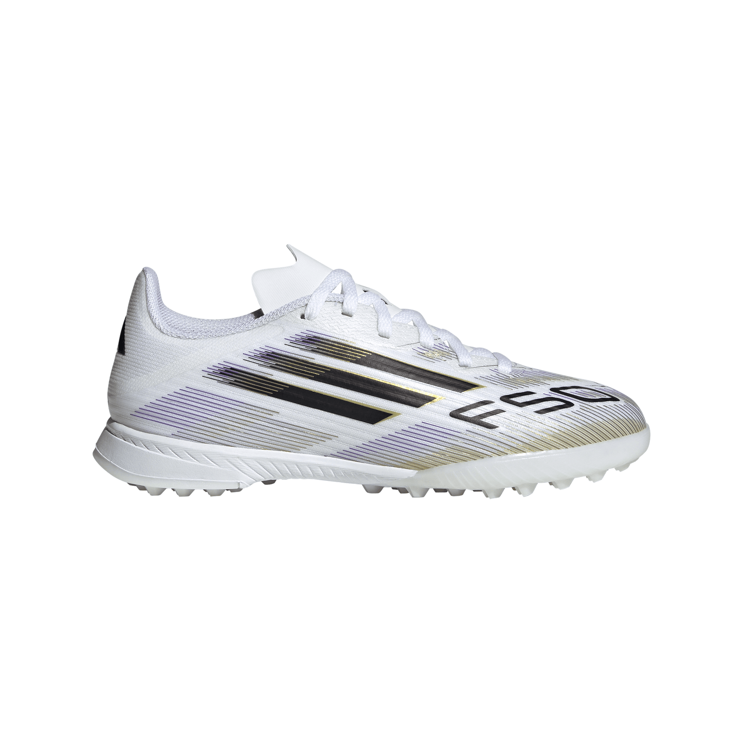 adidas F50 League TF Turf Junior - Ftwr White/Core Black/Gold Met