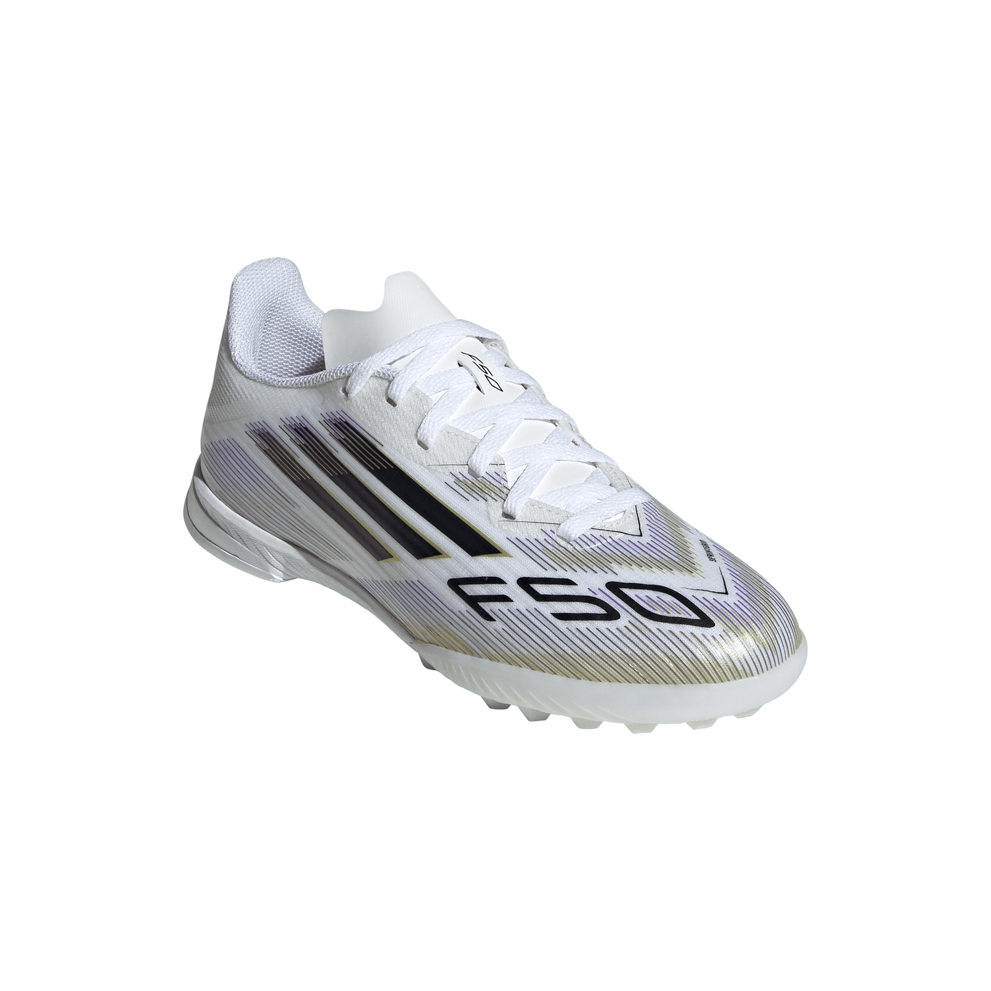 adidas F50 League TF Turf Junior - Ftwr White/Core Black/Gold Met