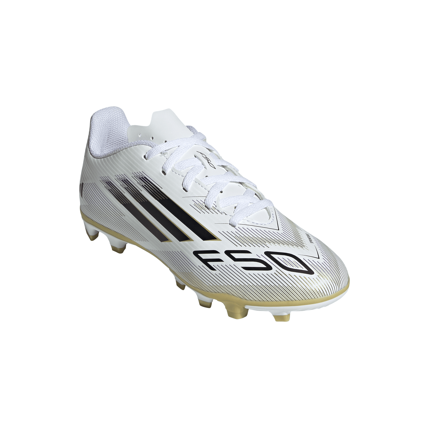 adidas F50 Club FG Firm Ground Soccer Cleats Junior -FtwWht/ Lucred/ Silvmt