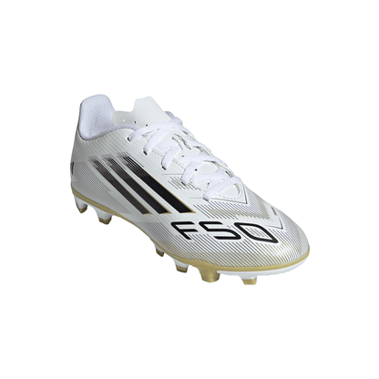 adidas F50 Club FG Firm Ground Soccer Cleats Junior -FtwWht/ Lucred/ Silvmt