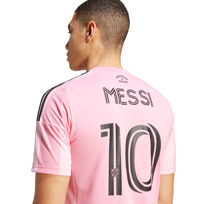 Men's Replica adidas Inter Miami Home Jersey with Messi 2025-2026