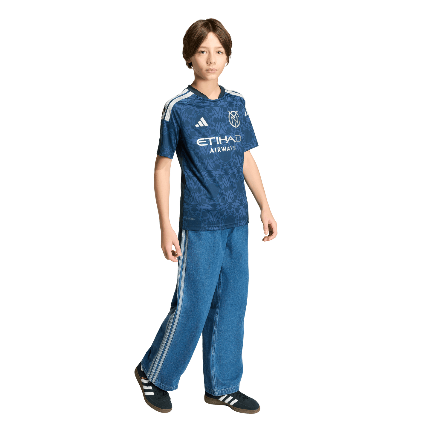 adidas Youth Replica New York City FC 2026/2027 Away Jersey - Blue / Legend Ink