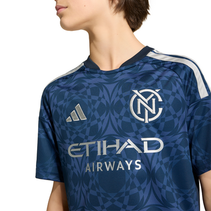 adidas Youth Replica New York City FC 2026/2027 Away Jersey - Blue / Legend Ink