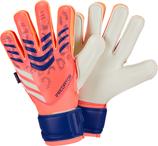 adidas Predator Match Fingersave Gloves - Orange/ Signal Orange/ White/ Lucid Blue