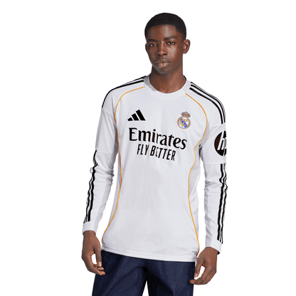 adidas Men's Replica Real Madrid Long Sleeve Home Jersey 2025/2026