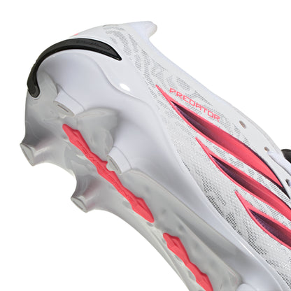 adidas Predator League FT FoldTongue FG Firm Soccer Cleats - Ftwr White/Solar Turbo/Core Black