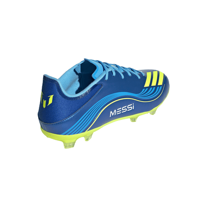 adidas F50 Messi League FG Firm Ground Soccer Cleats - Team Royal Blue/Solar Yellow/Semi Blue Burst