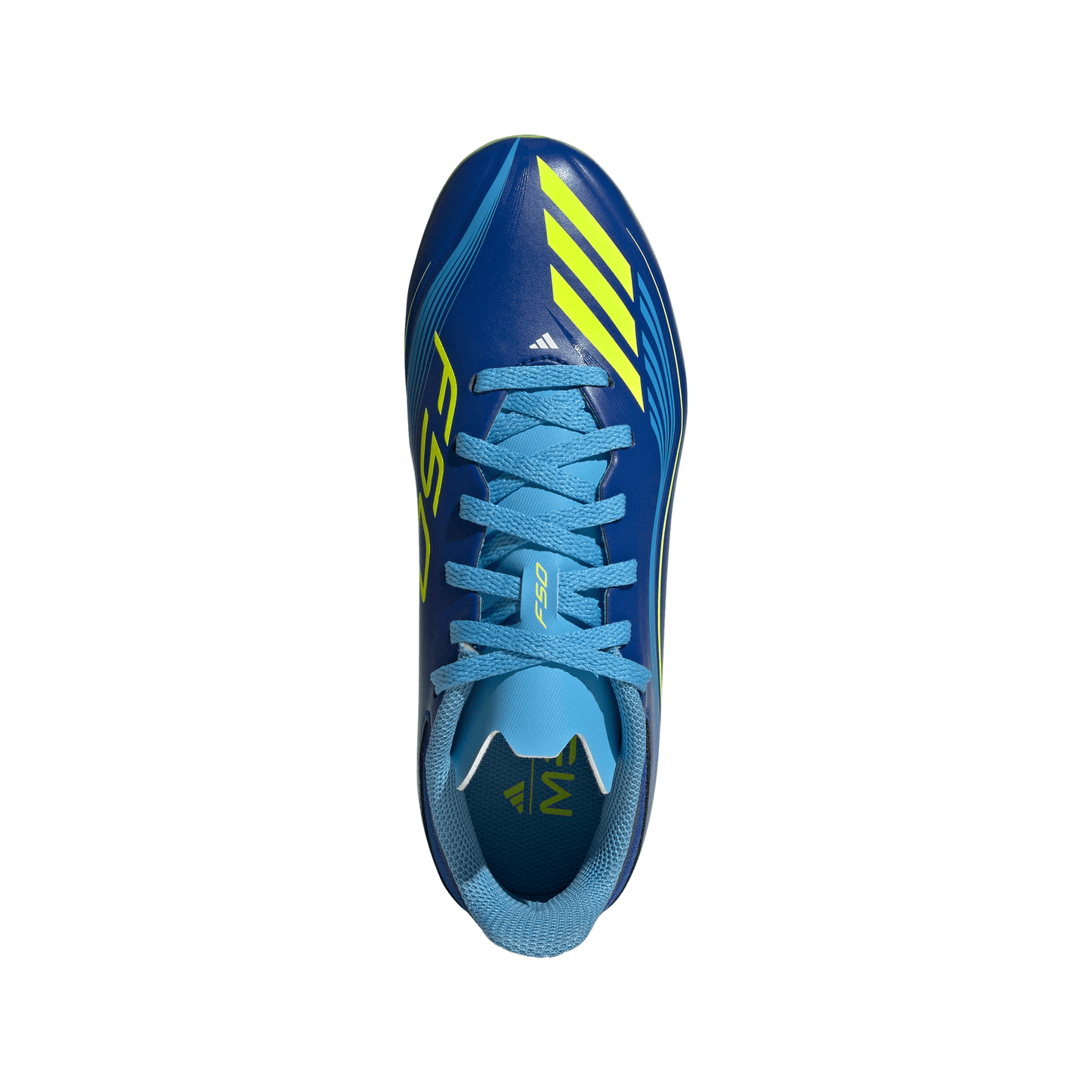 adidas Junior F50 League MESSI FG Firm Ground Soccer Cleats - Team Royal Blue/ Solar Yellow/ Semi Blue Burst