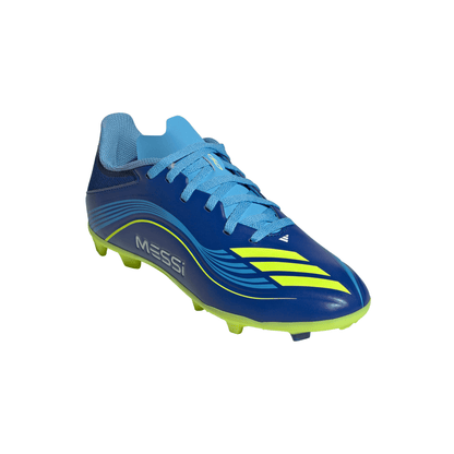 adidas Junior F50 League MESSI FG Firm Ground Soccer Cleats - Team Royal Blue/ Solar Yellow/ Semi Blue Burst