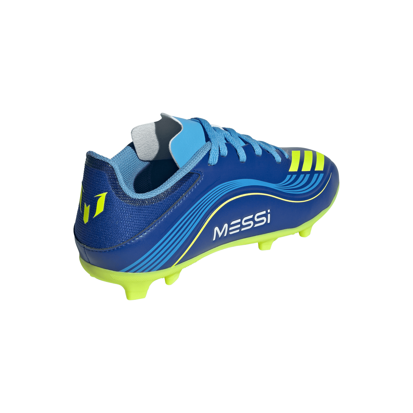 adidas Junior F50 League MESSI FG Firm Ground Soccer Cleats - Team Royal Blue/ Solar Yellow/ Semi Blue Burst