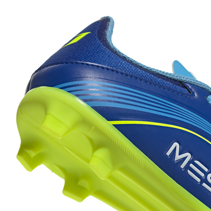 adidas Junior F50 League MESSI FG Firm Ground Soccer Cleats - Team Royal Blue/ Solar Yellow/ Semi Blue Burst
