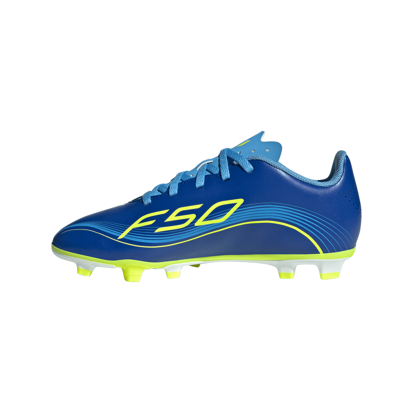 adidas F50 Club MESSI FG Firm Ground Soccer Cleats Team Royal Blue/ Solar Yellow/ Semi blue burst