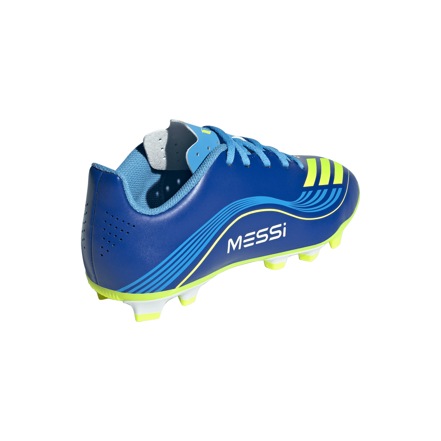 adidas F50 Club MESSI FG Firm Ground Soccer Cleats Team Royal Blue/ Solar Yellow/ Semi blue burst