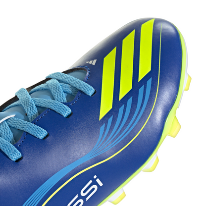 adidas F50 Club MESSI FG Firm Ground Soccer Cleats Team Royal Blue/ Solar Yellow/ Semi blue burst