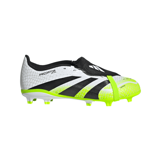 adidas Junior Predator League FT Fold Tongue FG Firm Ground Soccer Shoes  - FTWhite/ CBlack/ Luclem
