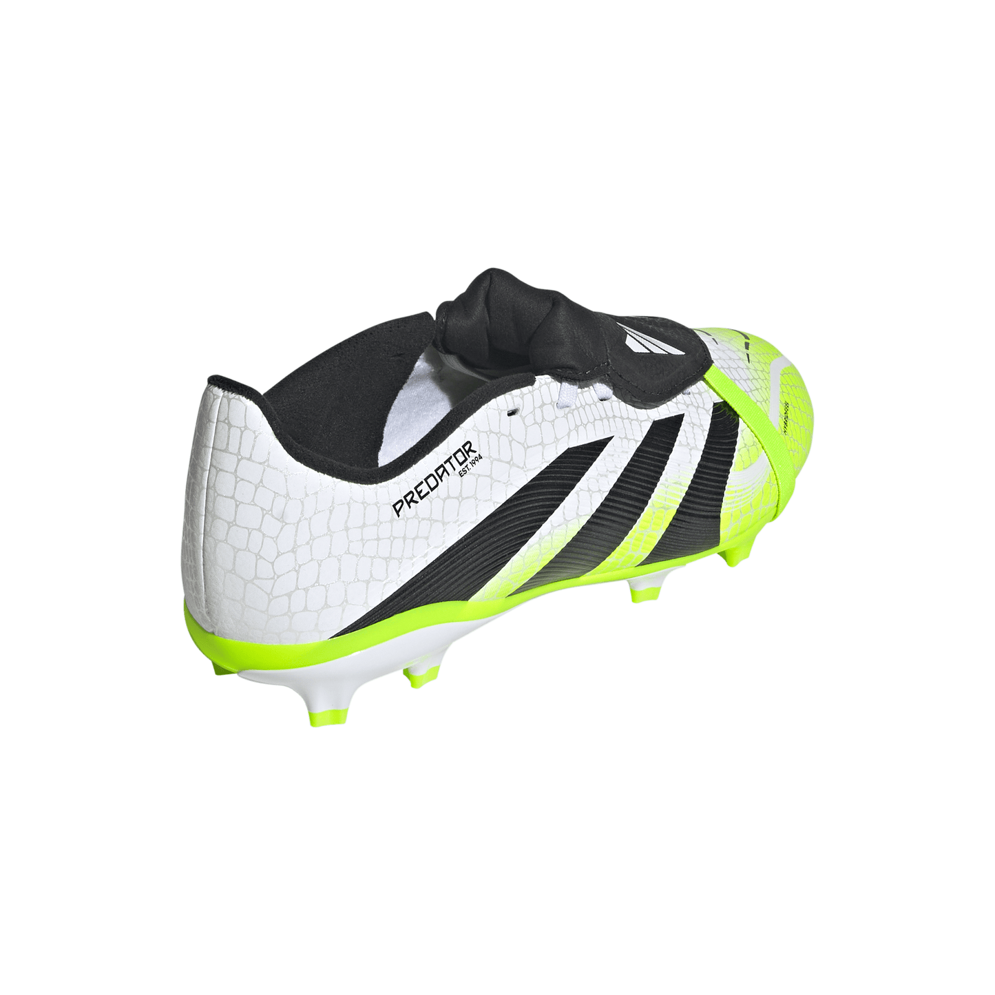adidas Junior Predator League FT Fold Tongue FG Firm Ground Soccer Shoes  - FTWhite/ CBlack/ Luclem