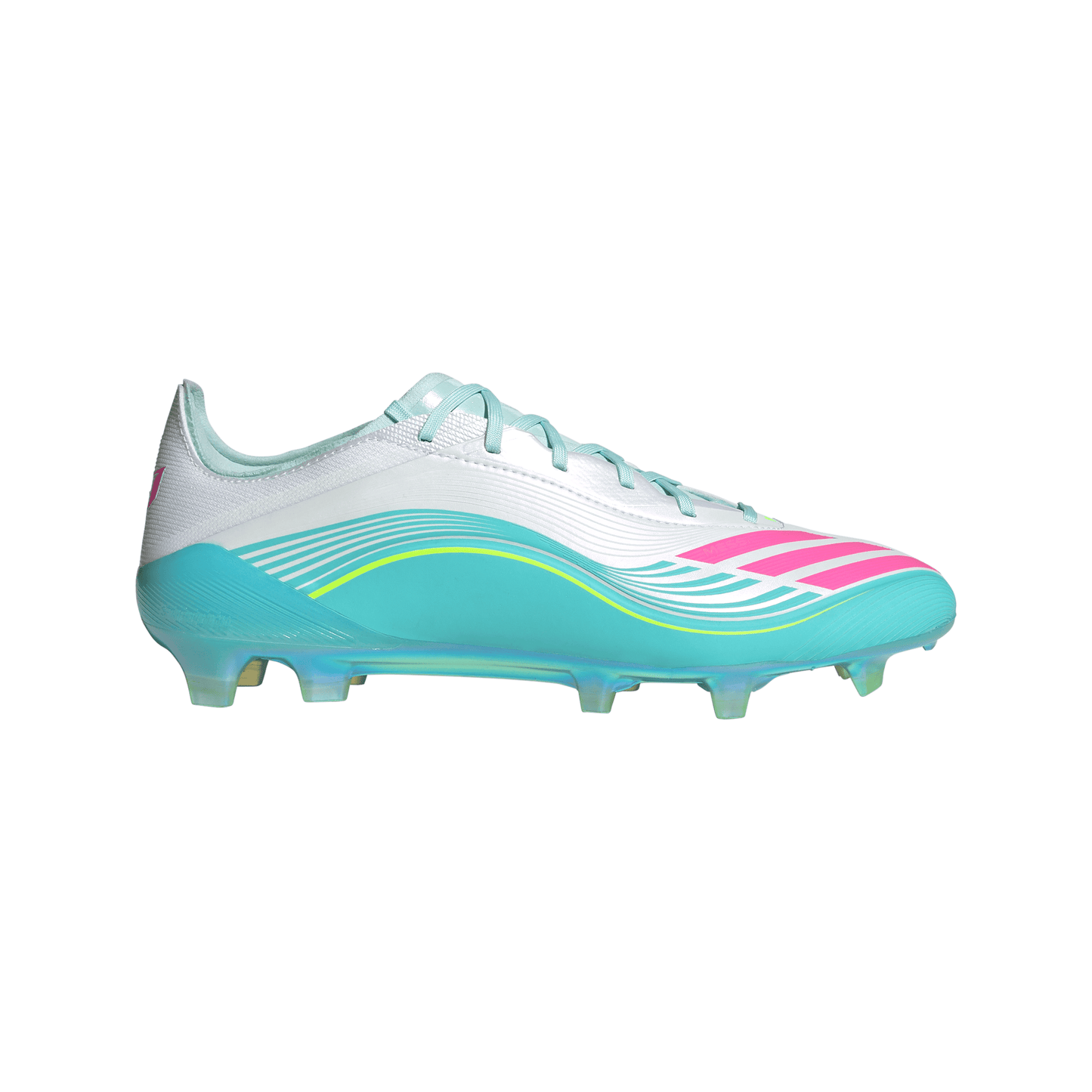 adidas F50 Elite Messi FG Firm Ground Soccer Cleats - White/ FTWhite/ Lucid Pink/ Flash Aqua