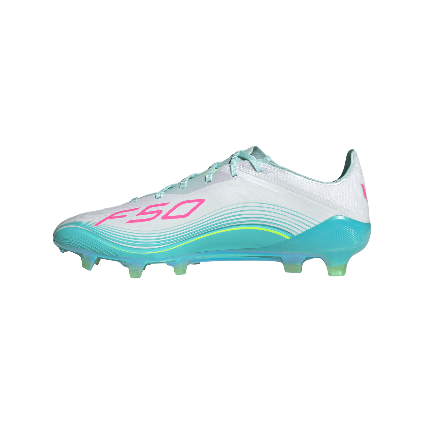 adidas F50 Elite Messi FG Firm Ground Soccer Cleats - White/ FTWhite/ Lucid Pink/ Flash Aqua