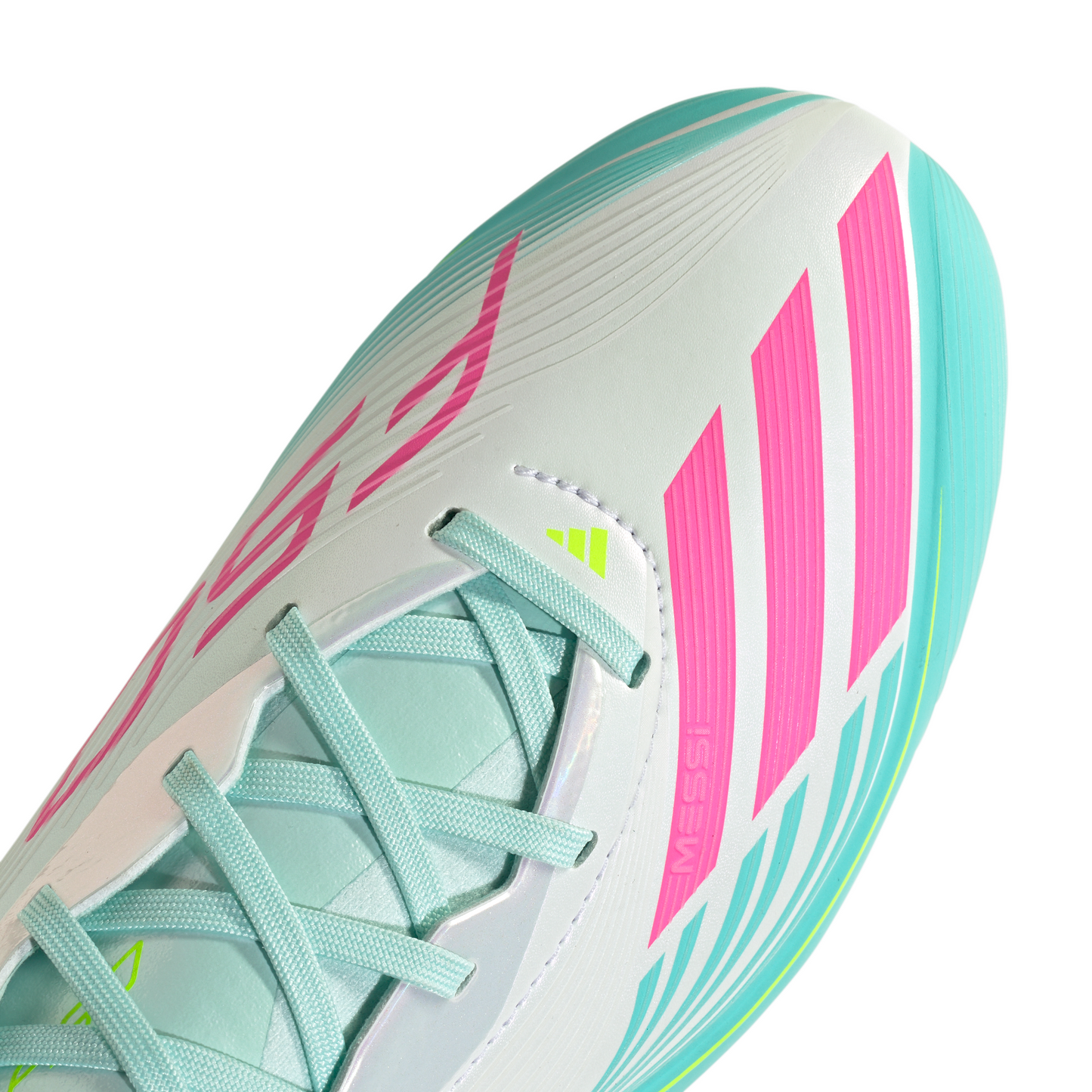 adidas F50 Elite Messi FG Firm Ground Soccer Cleats - White/ FTWhite/ Lucid Pink/ Flash Aqua