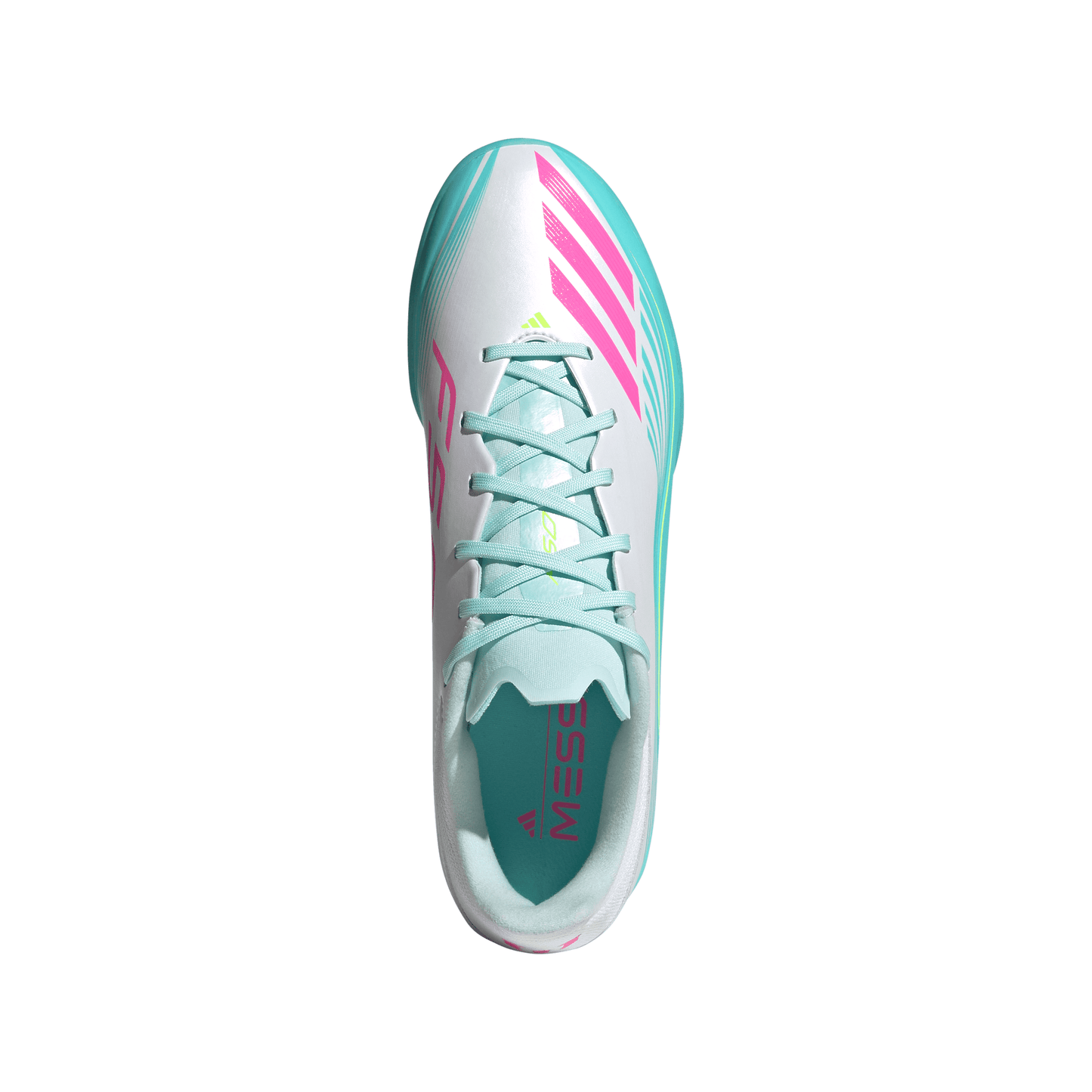 adidas F50 League TF Turf Shoes MESSI - FTWhite/ Lucid Pink/ Flash Aqua