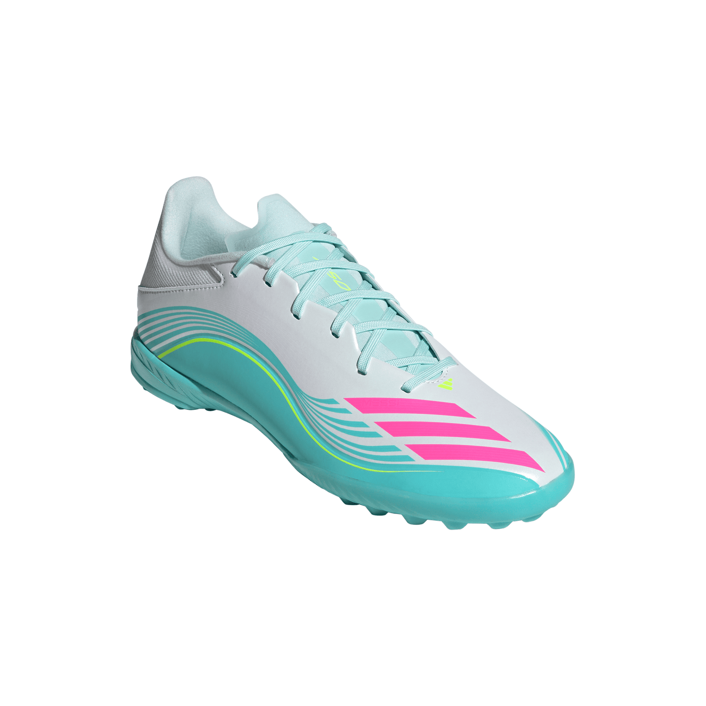 adidas F50 League TF Turf Shoes MESSI - FTWhite/ Lucid Pink/ Flash Aqua