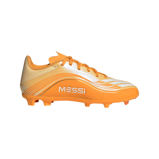 adidas Junior F50 League MESSI FG Firm Ground Soccer Cleats  - Ice Tangerine/ Gold Met/ 	Pure Tangerine