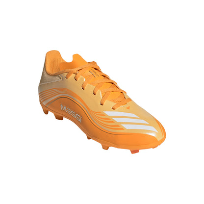 adidas Junior F50 League MESSI FG Firm Ground Soccer Cleats  - Ice Tangerine/ Gold Met/ 	Pure Tangerine