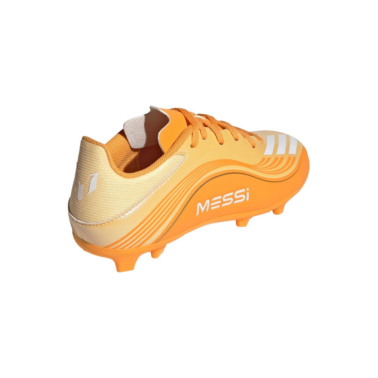 adidas Junior F50 League MESSI FG Firm Ground Soccer Cleats  - Ice Tangerine/ Gold Met/ 	Pure Tangerine