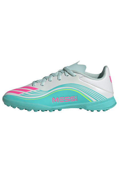 adidas F50 League MESSI TF Turf Junior - FTWhite/ Lucid Pink/ Flash Aqua