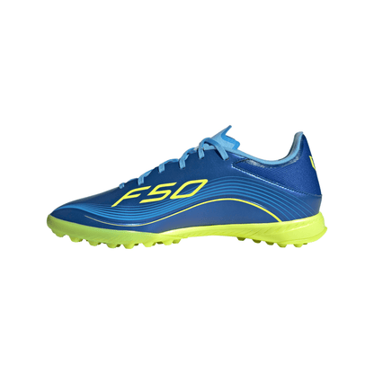 adidas F50 Messi League TF Turf Soccer Shoes - Team Royal Blue/Solar Yellow/Semi Blue Burst