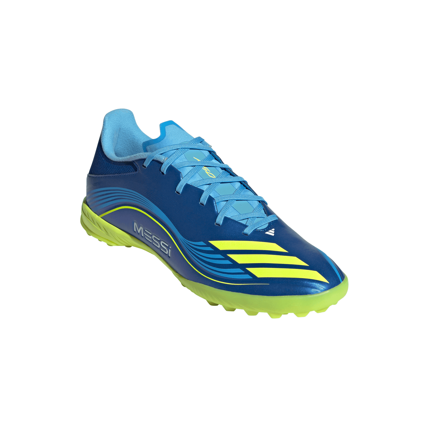 adidas F50 Messi League TF Turf Soccer Shoes - Team Royal Blue/Solar Yellow/Semi Blue Burst