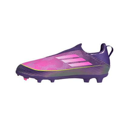 adidas Junior F50 League LY Lamine Yamal FG Firm Ground Soccer Cleats - Purple / Unity purple/ FTwr white/ Lucid Lemon