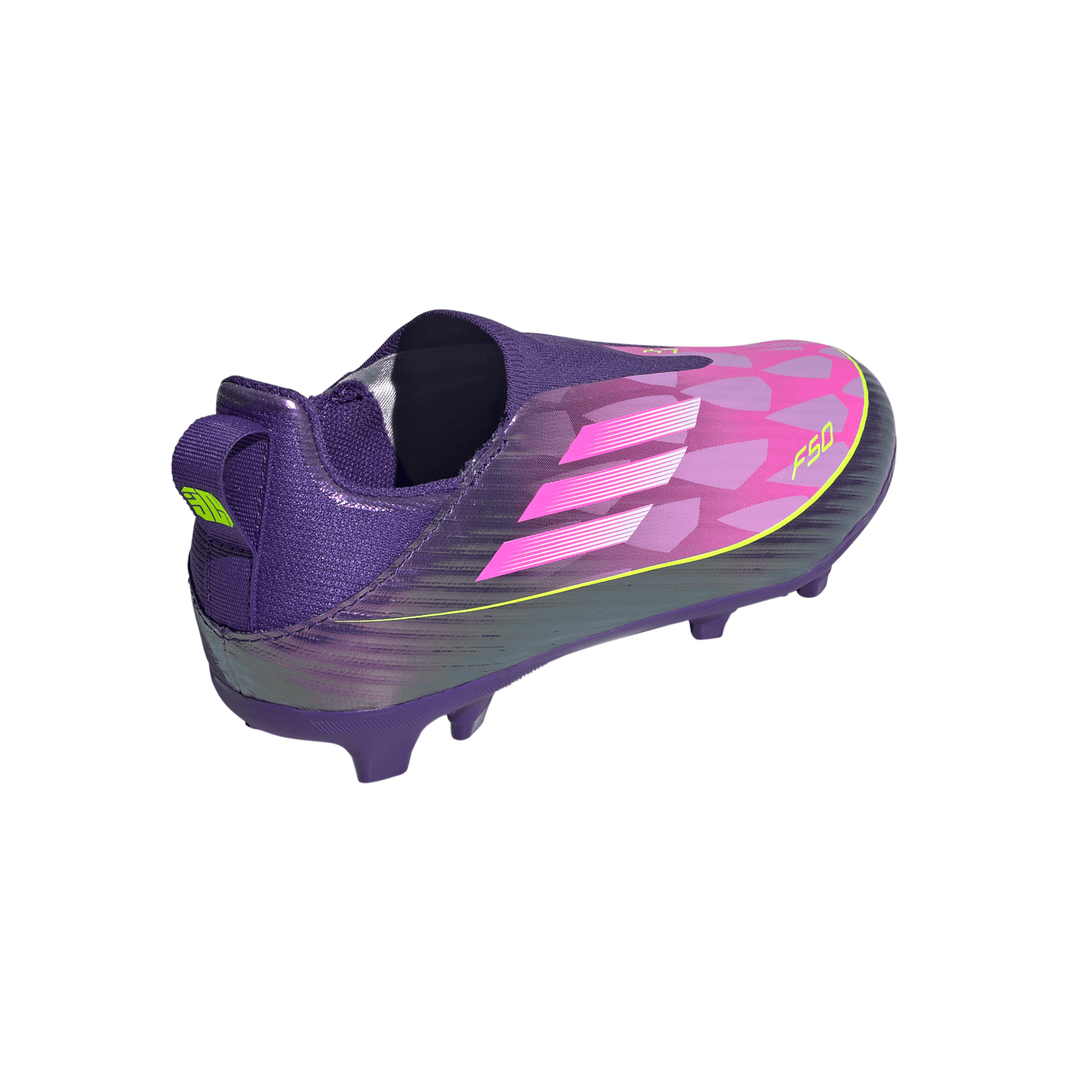 adidas Junior F50 League LY Lamine Yamal FG Firm Ground Soccer Cleats - Purple / Unity purple/ FTwr white/ Lucid Lemon