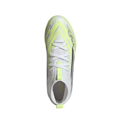 adidas F50 Sparkfusion League TF Kids Turf Soccer Cleat -Cloud White / Iron Metallic / Hi-Res Yellow