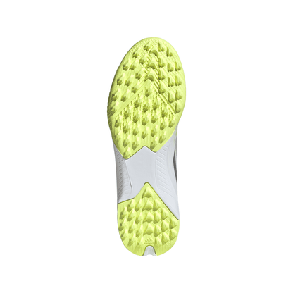 adidas F50 Sparkfusion League TF Kids Turf Soccer Cleat -Cloud White / Iron Metallic / Hi-Res Yellow