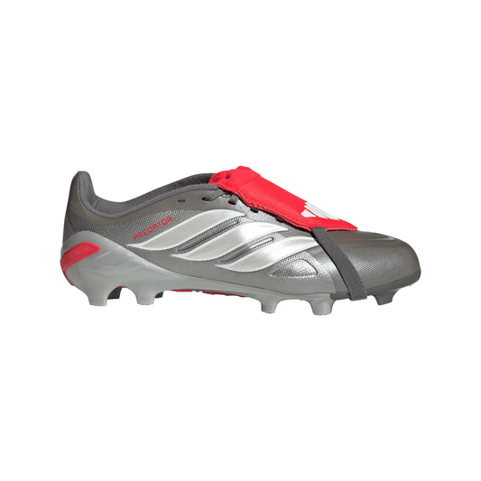 adidas Predator League FT FG Junior Firm Ground Soccer Cleat - Iron Metallic / Zero Metalic / Lucid Red