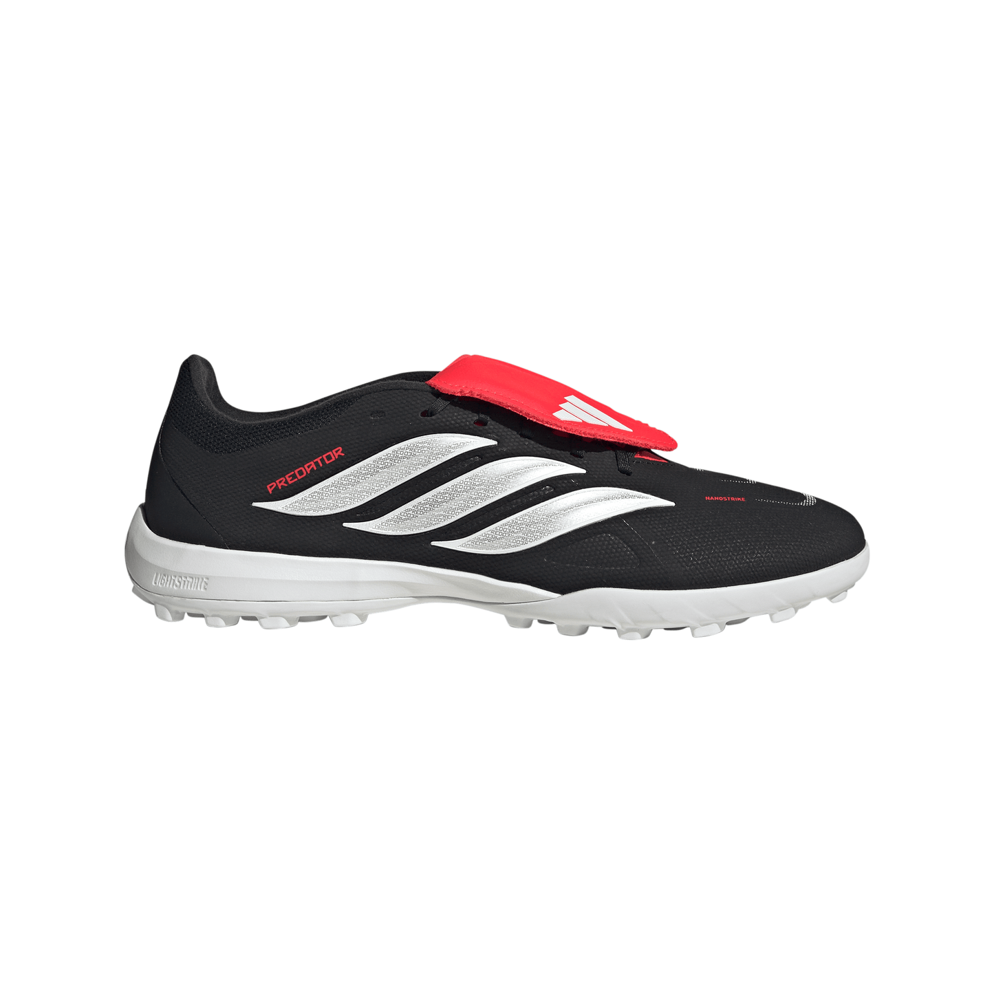adidas Predator League FoldTongue Turf Soccer Cleats-  Core Black / Cloud White / Lucid Red