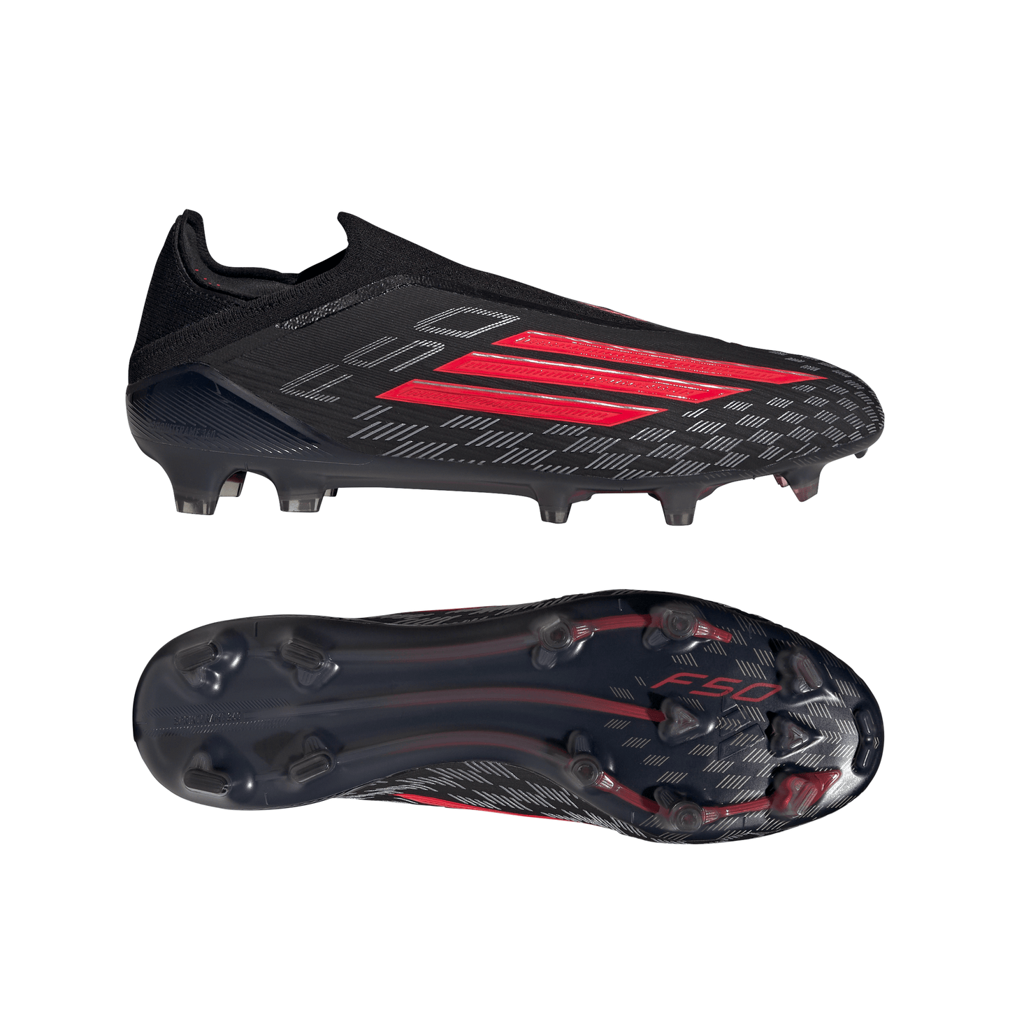 adidas F50 Elite Laceless FG Firm Ground Soccer Cleats - CBlack/ Lucred/ CBlack
