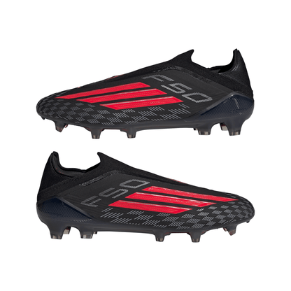 adidas F50 Elite Laceless FG Firm Ground Soccer Cleats - CBlack/ Lucred/ CBlack