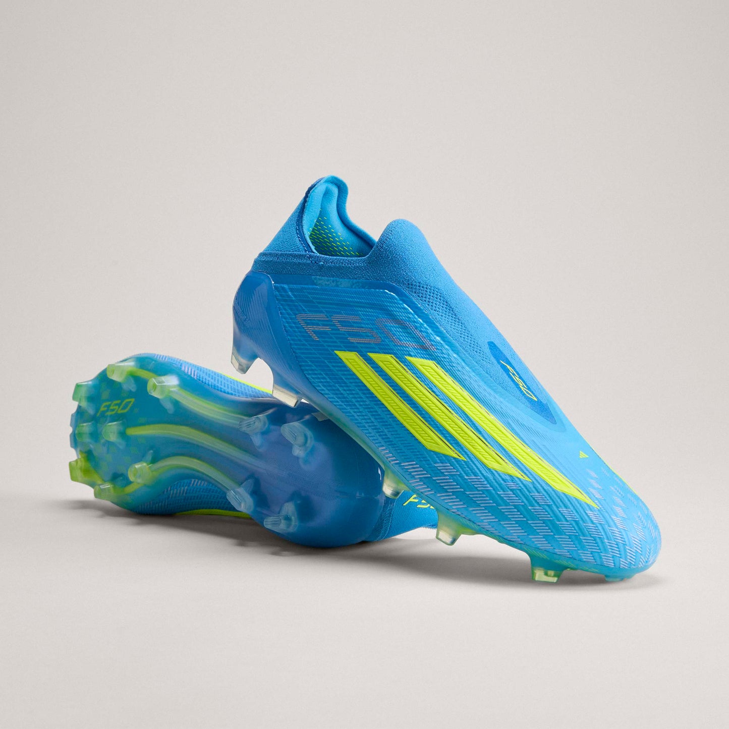 adidas F50 Elite Laceless FG Firm Ground Soccer Cleats - Blue/ Lucid Red/ Team Solar