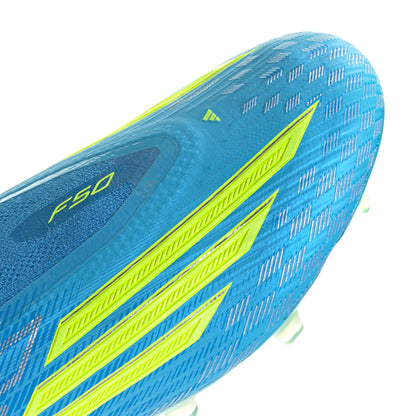 adidas F50 Elite Laceless FG Firm Ground Soccer Cleats - Blue/ Lucid Red/ Team Solar
