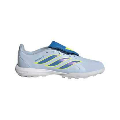 adidas Predator League Kids FoldTongue  FT TF Turf Soccer Cleat - Crystal Sky / Ray Blue / Team Solar Yellow 2