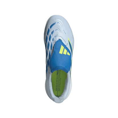 adidas Predator League Kids FoldTongue  FT TF Turf Soccer Cleat - Crystal Sky / Ray Blue / Team Solar Yellow 2